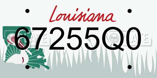 67255Q0 Louisiana License Plate