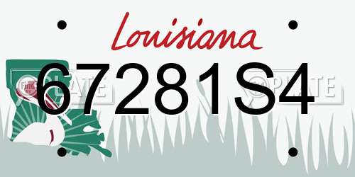 67281S4 Louisiana License Plate