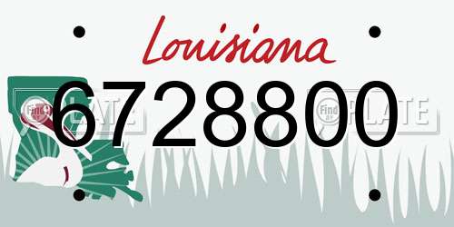 6728800 Louisiana License Plate