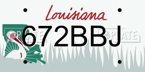 672BBJ Louisiana License Plate
