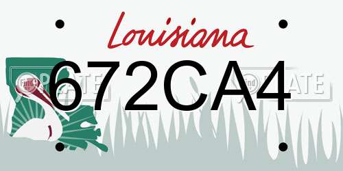 672CA4 Louisiana License Plate
