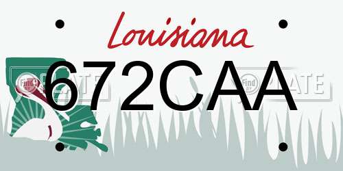 672CAA Louisiana License Plate