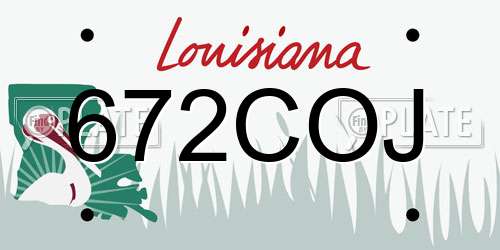 672COJ Louisiana License Plate