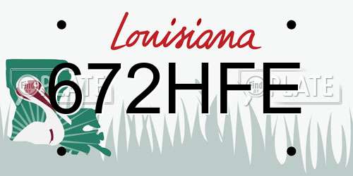 672HFE Louisiana License Plate