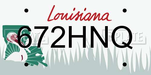 672HNQ Louisiana License Plate