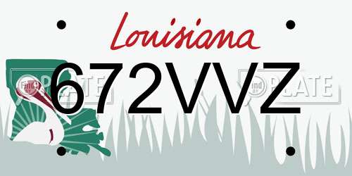 672VVZ Louisiana License Plate