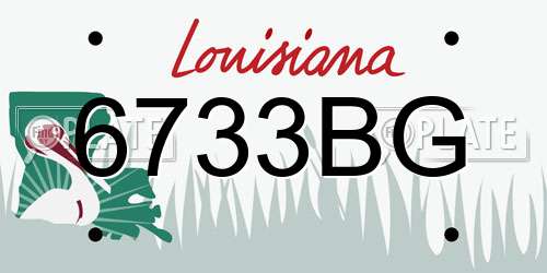6733BG Louisiana License Plate