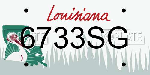 6733SG Louisiana License Plate