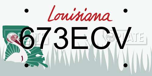 673ECV Louisiana License Plate