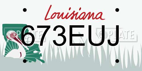 673EUJ Louisiana License Plate