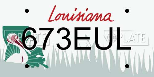 673EUL Louisiana License Plate