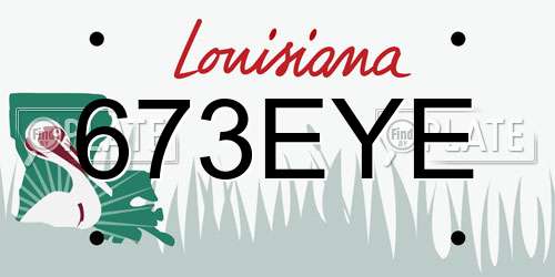 673EYE Louisiana License Plate
