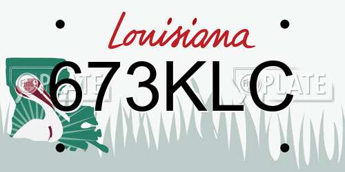 673KLC Louisiana License Plate