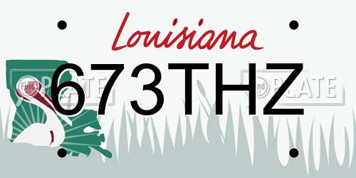 673THZ Louisiana License Plate