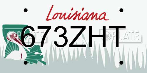 673ZHT Louisiana License Plate