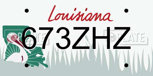 673ZHZ Louisiana License Plate