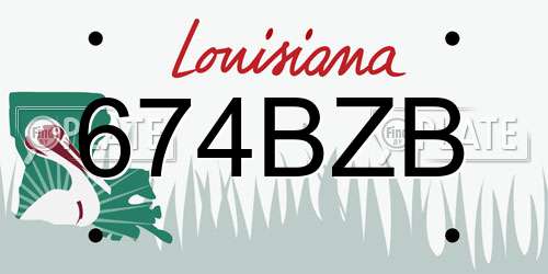 674BZB Louisiana License Plate
