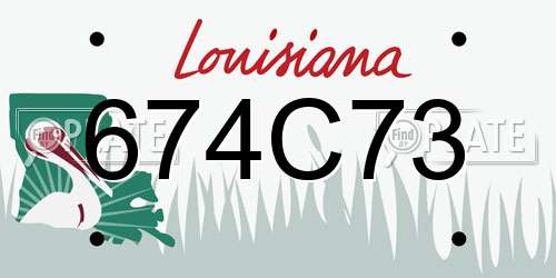 674C73 Louisiana License Plate