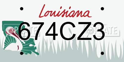 674CZ3 Louisiana License Plate