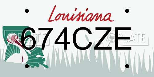 674CZE Louisiana License Plate