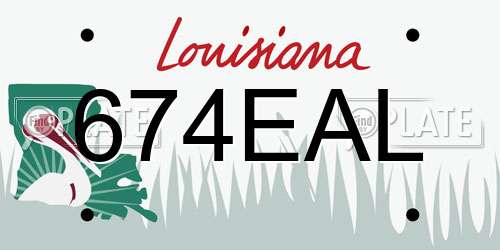 674EAL Louisiana License Plate