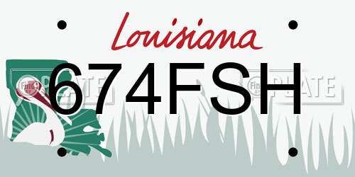674FSH Louisiana License Plate