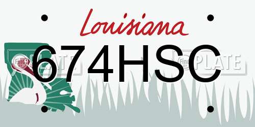 674HSC Louisiana License Plate
