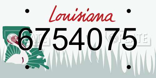 6754075 Louisiana License Plate