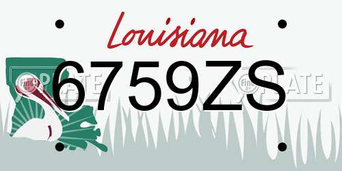 6759ZS Louisiana License Plate