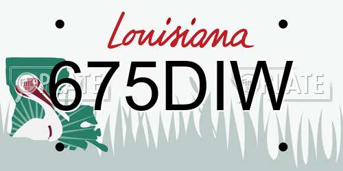 675DIW Louisiana License Plate