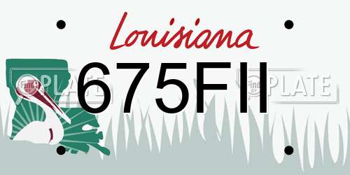 675FII Louisiana License Plate