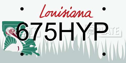 675HYP Louisiana License Plate
