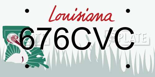 676CVC Louisiana License Plate