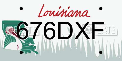 676DXF Louisiana License Plate