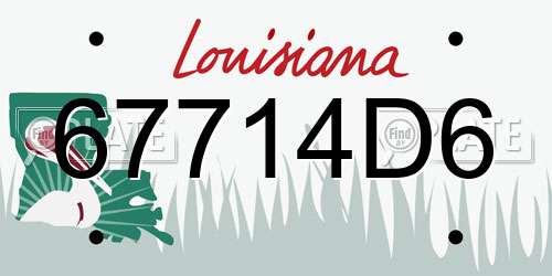 67714D6 Louisiana License Plate