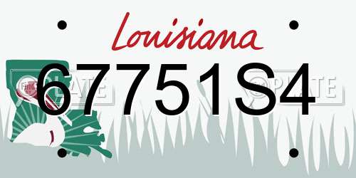 67751S4 Louisiana License Plate