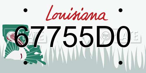 67755D0 Louisiana License Plate