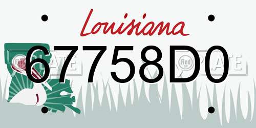 67758D0 Louisiana License Plate