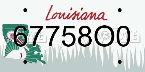 67758O0 Louisiana License Plate