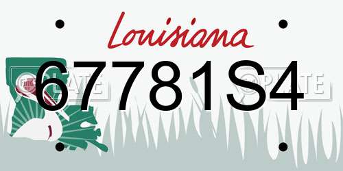 67781S4 Louisiana License Plate