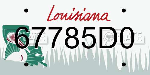 67785D0 Louisiana License Plate