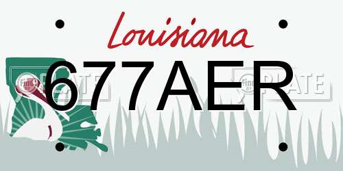 677AER Louisiana License Plate