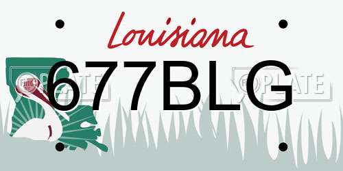 677BLG Louisiana License Plate