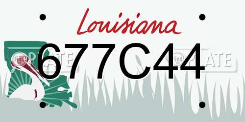 677C44 Louisiana License Plate