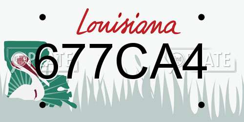 677CA4 Louisiana License Plate