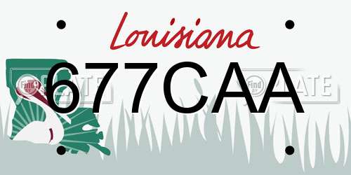 677CAA Louisiana License Plate