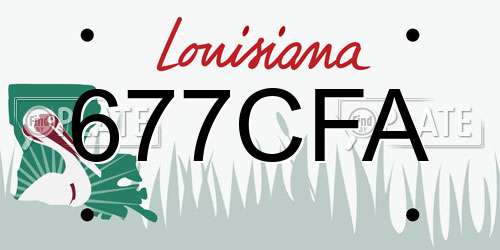 677CFA Louisiana License Plate