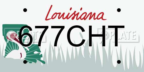 677CHT Louisiana License Plate