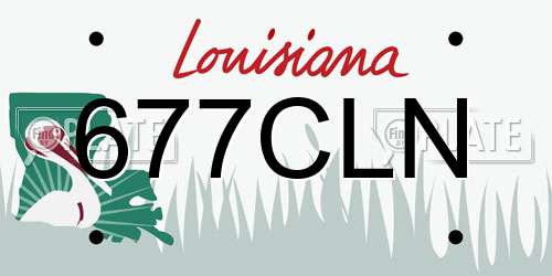 677CLN Louisiana License Plate