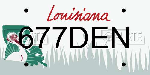 677DEN Louisiana License Plate